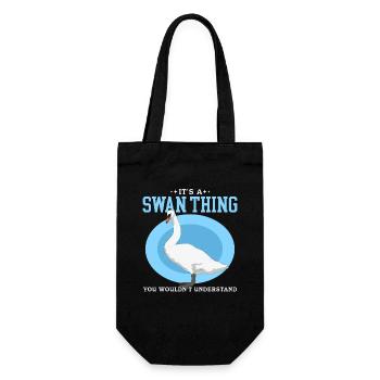 Schwan Schwäne Schwanenliebhaber Geschenk - Geschenkbeutel für Flaschen - Schwarz - Vorne