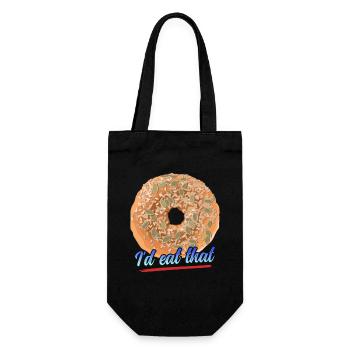 Bagel Beigel Bagelbrot Geschenk - Geschenkbeutel für Flaschen - Schwarz - Vorne
