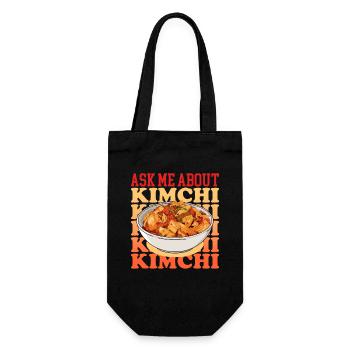 Kimchi Koreanisches Kimchi Geschenk - Geschenkbeutel für Flaschen - Schwarz - Vorne