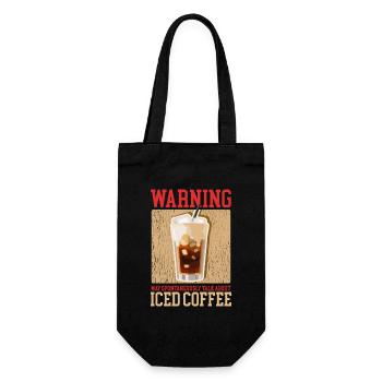 Iced Coffee Iced Coffee Coffee Lover Gift - Gift Bag for Bottles - black - Front