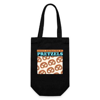 Brezel Brezeln Brezelliebhaber Geschenk - Geschenkbeutel für Flaschen - Schwarz - Vorne
