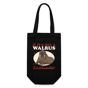 Walross Walroß Walrus Walrosse Geschenk - Geschenkbeutel für Flaschen - Schwarz - Vorne