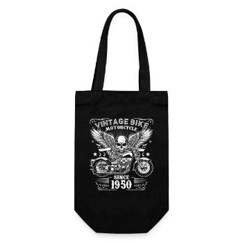 1950 Vintage Motorcycle Biker Birthday Born In 1950 - Gift Bag for Bottles - black - Front