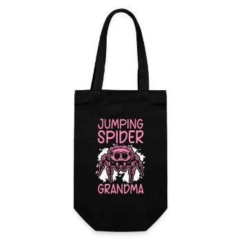 Springspinne Oma Springspinnen Geschenk - Geschenkbeutel für Flaschen - Schwarz - Vorne