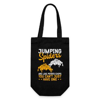 Springspinnen Spinne Springspinne Geschenk - Geschenkbeutel für Flaschen - Schwarz - Vorne