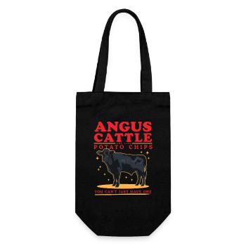 Angusrind Aberdeen Angus Aberdeenrind Geschenk - Geschenkbeutel für Flaschen - Schwarz - Vorne