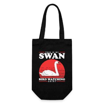 Schwan Schwäne Schwanenliebhaber Geschenk - Geschenkbeutel für Flaschen - Schwarz - Vorne