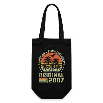 Fête D'anniversaire 2007 Millésime 2007 Rétro 2007 - Sac à bouteille - noir - Devant