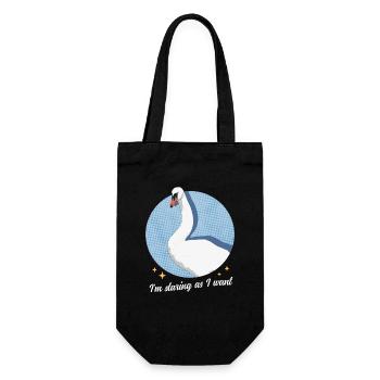 Schwan Schwäne Schwanenliebhaber Geschenk - Geschenkbeutel für Flaschen - Schwarz - Vorne