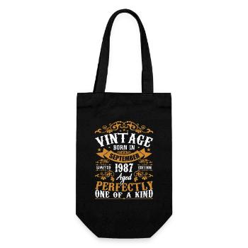 1987 September 1987 37th Birthday Gift 1987 - Gift Bag for Bottles - black - Front