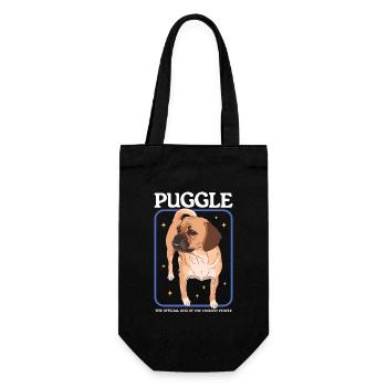 Puggle Dog Owner Dog Owner Gift - Gift Bag for Bottles - black - Front