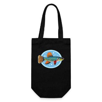 Killifish Egg-laying Toothcarp Fish Gifts - Gift Bag for Bottles - black - Front