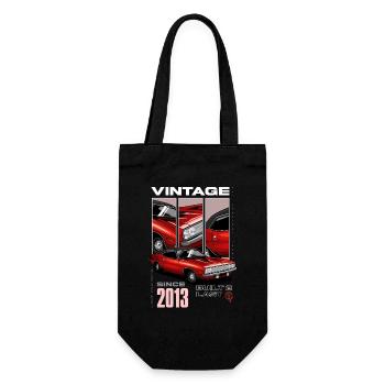 Ich bin nicht alt, ich bin ein Oldtimer, Oldtimer Jahrgang 2013 - Geschenkbeutel für Flaschen - Schwarz - Vorne