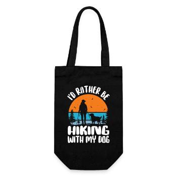Id Rather Be Hiking With My Dog Dog Lover & Hiking - Gift Bag for Bottles - black - Front