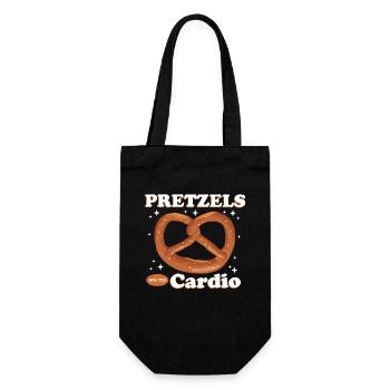 Brezel Brezelliebhaber Brezeln Geschenk - Geschenkbeutel für Flaschen - Schwarz - Vorne