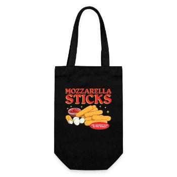 Mozzarella Sticks Käseliebhaber Geschenk - Geschenkbeutel für Flaschen - Schwarz - Vorne