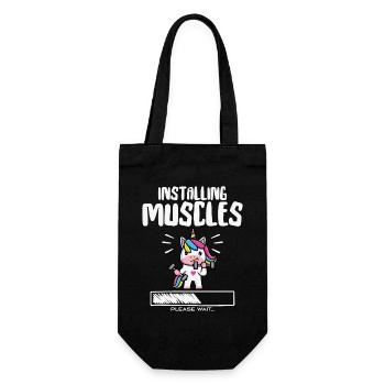 Funny Cute Unicorn Workout Gym Fitness Unicorn - Gift Bag for Bottles - black - Front