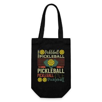 Teen Pickleball Ball Court Paddel Lustige Picklebal - Geschenkbeutel für Flaschen - Schwarz - Vorne
