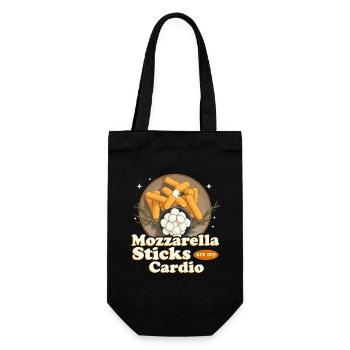 Mozzarella Sticks Käseliebhaber Geschenk - Geschenkbeutel für Flaschen - Schwarz - Vorne