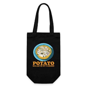 Kartoffelsalat Erdäpfelsalat Geschenk - Geschenkbeutel für Flaschen - Schwarz - Vorne