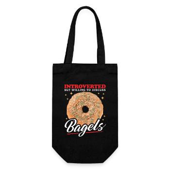 Bagel Beigel Bagelbrot Geschenk - Geschenkbeutel für Flaschen - Schwarz - Vorne