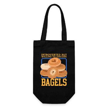 Bagel Bagelbrot Beigel Geschenk - Geschenkbeutel für Flaschen - Schwarz - Vorne