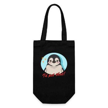 Pinguin lustige Baby Pinguine Geschenke - Geschenkbeutel für Flaschen - Schwarz - Vorne