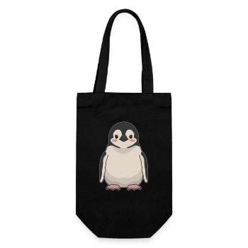 Pinguin Baby lustiges Pinguine Geschenk - Geschenkbeutel für Flaschen - Schwarz - Vorne