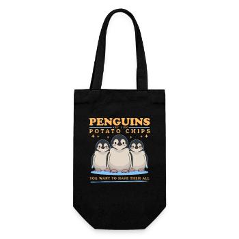 Pinguin Baby Pinguine sind wie Geschenk - Geschenkbeutel für Flaschen - Schwarz - Vorne