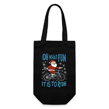 WEIHNACHTSMANN FAHRRAD LUSTIGES WEIHNACHTSGESCHENK - Geschenkbeutel für Flaschen - Schwarz - Vorne