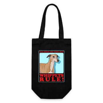 Whippet Kleiner Englischer Windhund Geschenk - Geschenkbeutel für Flaschen - Schwarz - Vorne