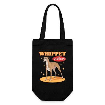 Whippet Kleiner Englischer Windhund Geschenke - Geschenkbeutel für Flaschen - Schwarz - Vorne