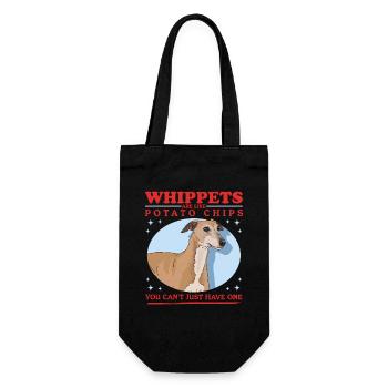 Whippet Englischer Windhund Geschenke - Geschenkbeutel für Flaschen - Schwarz - Vorne