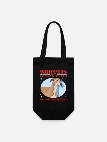 Whippet English Greyhound Gifts - Gift Bag for Bottles - black