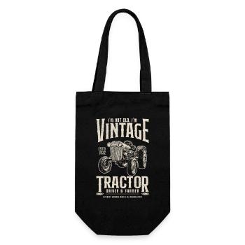 Oldtimer Traktor Bauer Geburtstag Jahrgang 1932 - Geschenkbeutel für Flaschen - Schwarz - Vorne