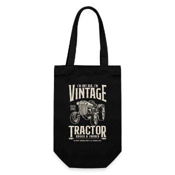 Oldtimer Traktor Bauer Geburtstag Jahrgang 1945 - Geschenkbeutel für Flaschen - Schwarz - Vorne