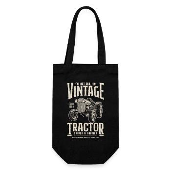 Oldtimer Traktor Bauer Geburtstag Jahrgang 1980 - Geschenkbeutel für Flaschen - Schwarz - Vorne