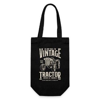 Vintage Tractor Farmer Birthday Born In 1985 - Gift Bag for Bottles - black - Front