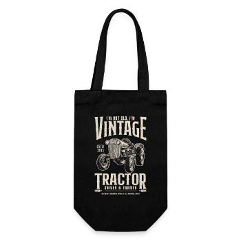Vintage Tractor Farmer Birthday Born In 2015 - Gift Bag for Bottles - black - Front