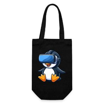 Penguin VR Gamer Future Science Fiction - Gift Bag for Bottles - black - Front
