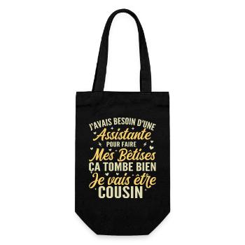 I'm going to be a cousin, Future cousin gift - Gift Bag for Bottles - black - Front