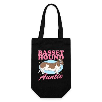 Basset Hound Tante Chiens Propriétaire de Chien Cadeau - Sac à bouteille - noir - Devant