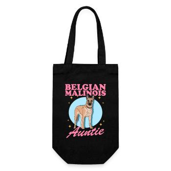 Belgian Malinois Tante Belgischer Schäferhund - Geschenkbeutel für Flaschen - Schwarz - Vorne