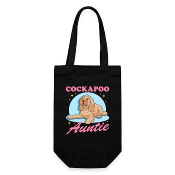 Cockapoo Tante Hundeliebhaber Geschenk - Geschenkbeutel für Flaschen - Schwarz - Vorne