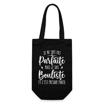 Nicht perfekt, aber ich bin ein Bowler-Pétanque-Geschenk - Geschenkbeutel für Flaschen - Schwarz - Vorne