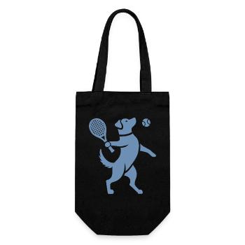 Labrador Dog Tennis Ball Silhouette - Gift Bag for Bottles - black - Front