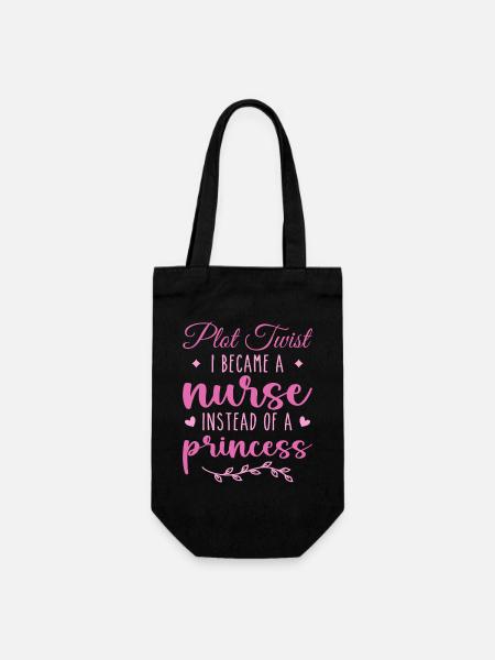 Nurse Not Princess Funny Nurse for Women, Girls - Sac à bouteille - noir