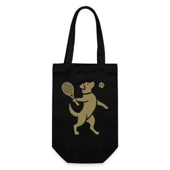 Labrador Dog Tennis Ball Silhouette - Gift Bag for Bottles - black - Front