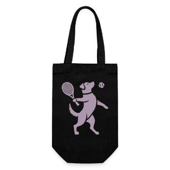 Labrador Dog Tennis Ball Silhouette - Gift Bag for Bottles - black - Front