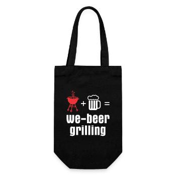 We beer grilling BBQ Grill Tshirt Bier Geschenke - Geschenkbeutel für Flaschen - Schwarz - Vorne
